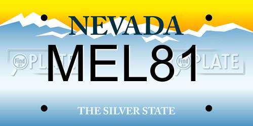 MEL81 Nevada License Plate