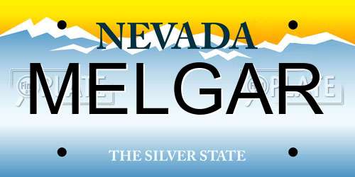 MELGAR Nevada License Plate