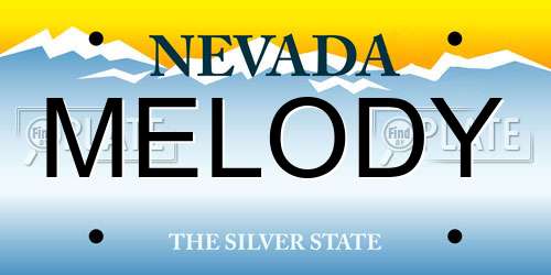 MELODY Nevada License Plate