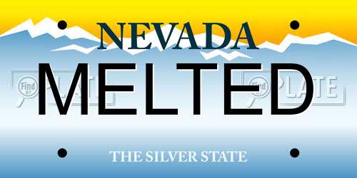MELTED Nevada License Plate