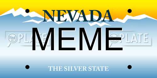 MEME Nevada License Plate
