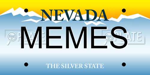 MEMES Nevada License Plate