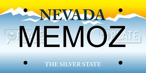 MEMOZ Nevada License Plate