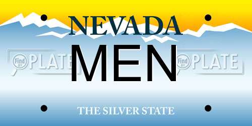MEN Nevada License Plate