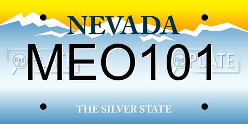 MEO101 Nevada License Plate