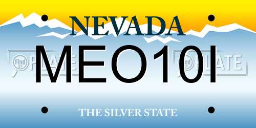 MEO10I Nevada License Plate