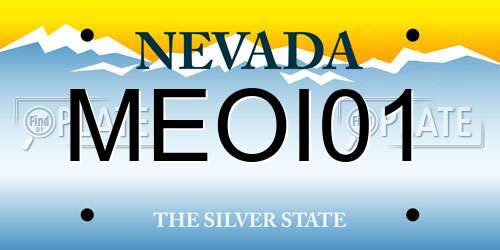 MEOI01 Nevada License Plate