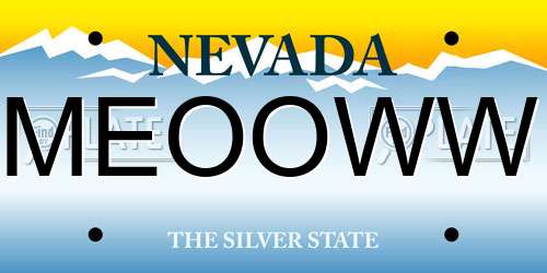 MEOOWW Nevada License Plate