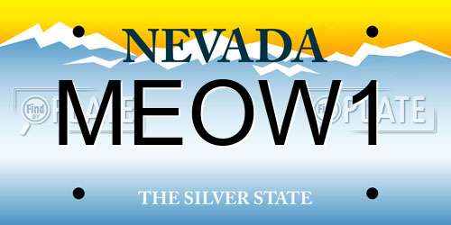 MEOW1 Nevada License Plate