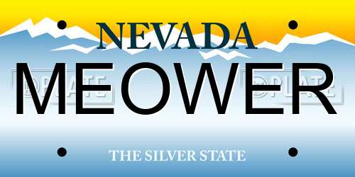 MEOWER Nevada License Plate