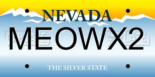 MEOWX2 Nevada License Plate