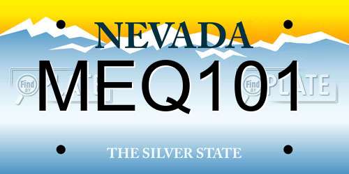 MEQ101 Nevada License Plate