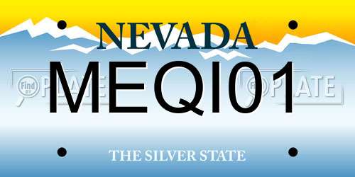 MEQI01 Nevada License Plate