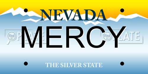 MERCY Nevada License Plate