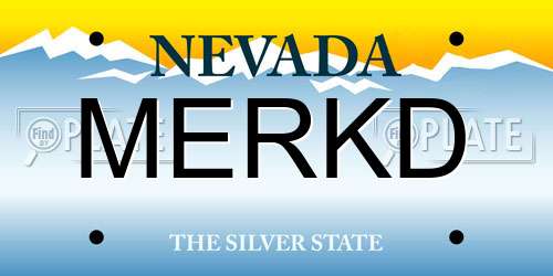 MERKD Nevada License Plate