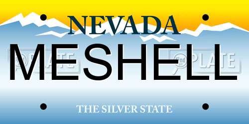 MESHELL Nevada License Plate
