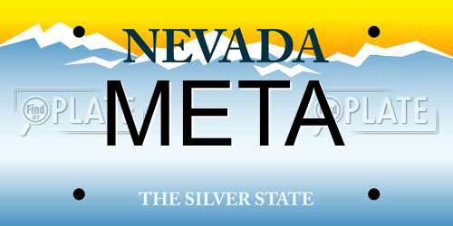 META Nevada License Plate