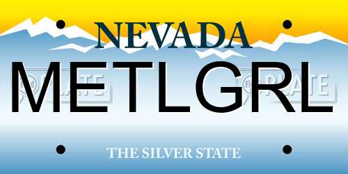 METLGRL Nevada License Plate