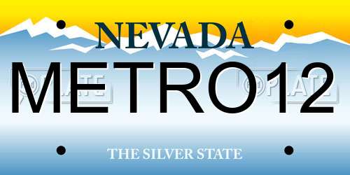 METRO12 Nevada License Plate