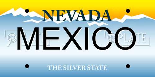 MEXICO Nevada License Plate