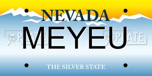 MEYEU Nevada License Plate