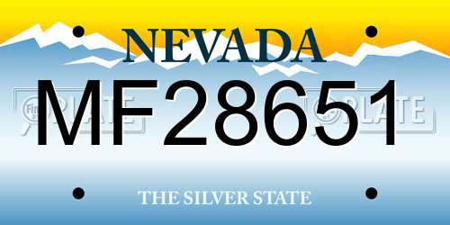 MF28651 Nevada License Plate