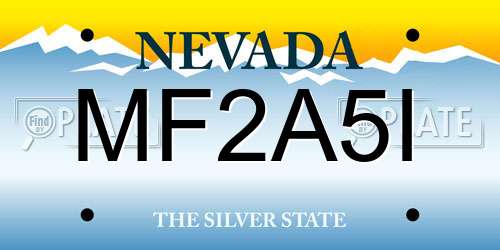 MF2A5I Nevada License Plate