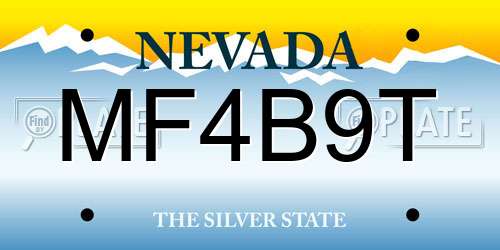 MF4B9T Nevada License Plate