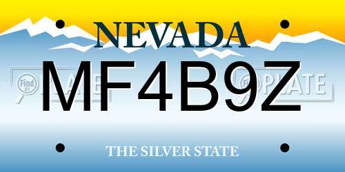 MF4B9Z Nevada License Plate