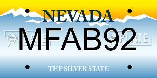 MFAB92 Nevada License Plate