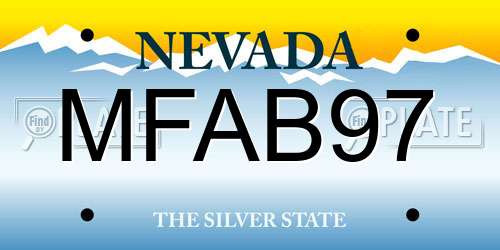 MFAB97 Nevada License Plate
