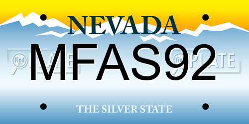 MFAS92 Nevada License Plate