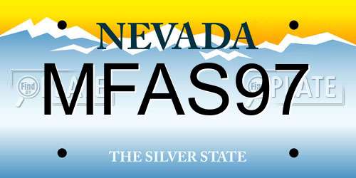 MFAS97 Nevada License Plate