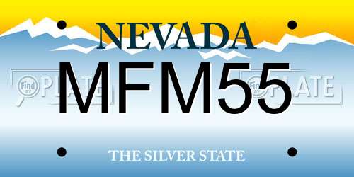 MFM55 Nevada License Plate