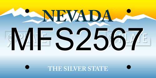 MFS2567 Nevada License Plate