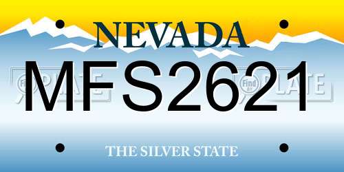 MFS2621 Nevada License Plate