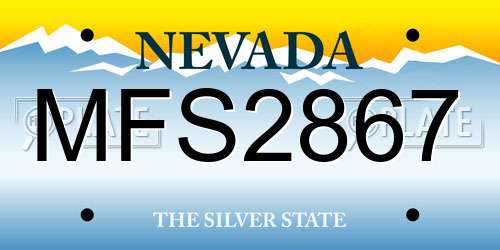 MFS2867 Nevada License Plate