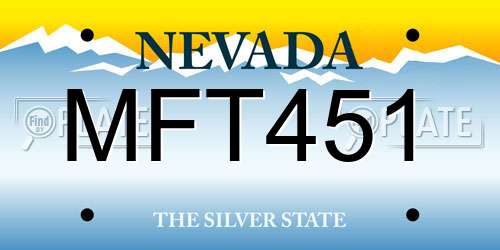 MFT451 Nevada License Plate