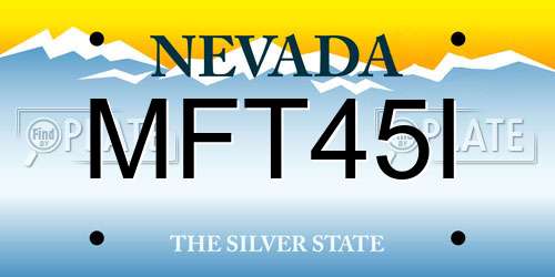 MFT45I Nevada License Plate