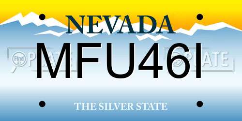 MFU46I Nevada License Plate