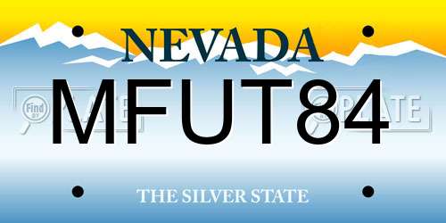 MFUT84 Nevada License Plate