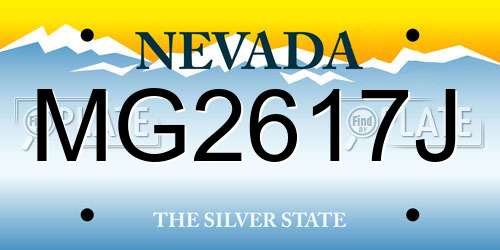 MG2617J Nevada License Plate
