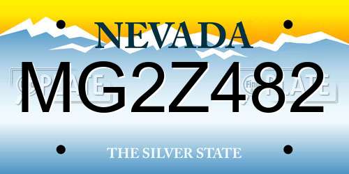 MG2Z482 Nevada License Plate