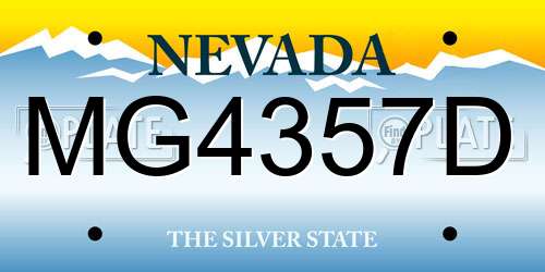 MG4357D Nevada License Plate