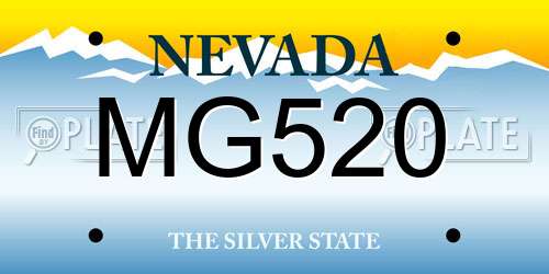 MG520 Nevada License Plate