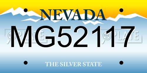 MG52117 Nevada License Plate