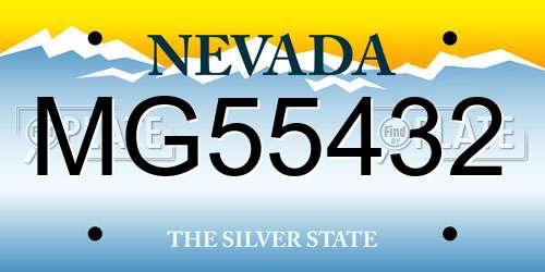 MG55432 Nevada License Plate