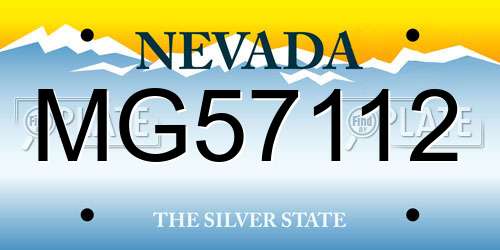 MG57112 Nevada License Plate