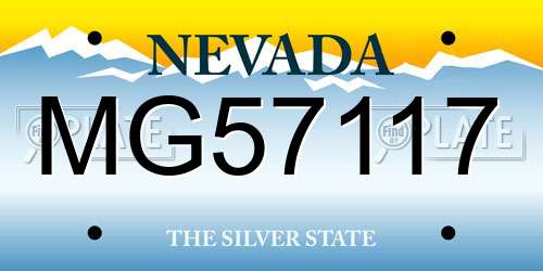 MG57117 Nevada License Plate