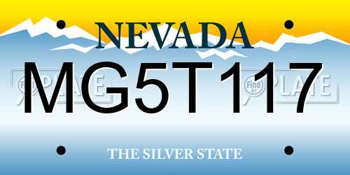 MG5T117 Nevada License Plate